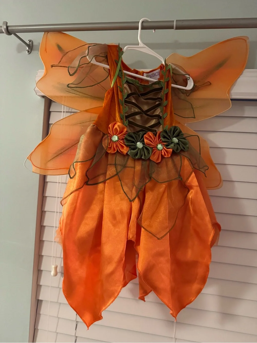 Orange Fairy Costume Dress with Wings - Kids
